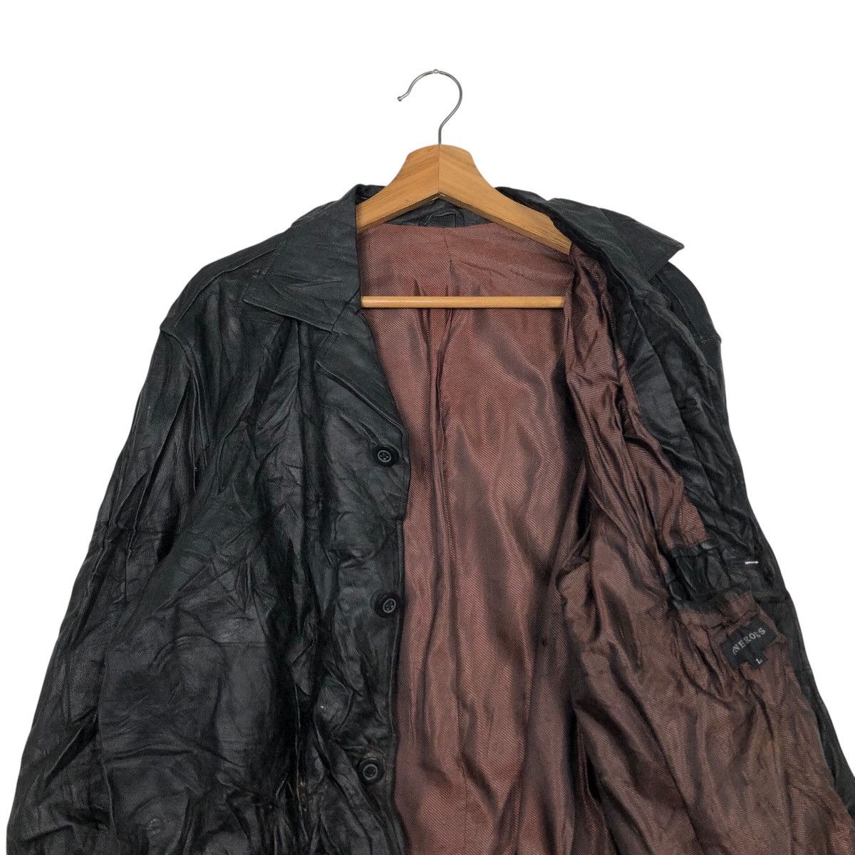 Issey Miyake 📌Vintage Genuine Leather Jacket Generous Blanket Size US L / EU 52-54 / 3 - 13 Thumbnail