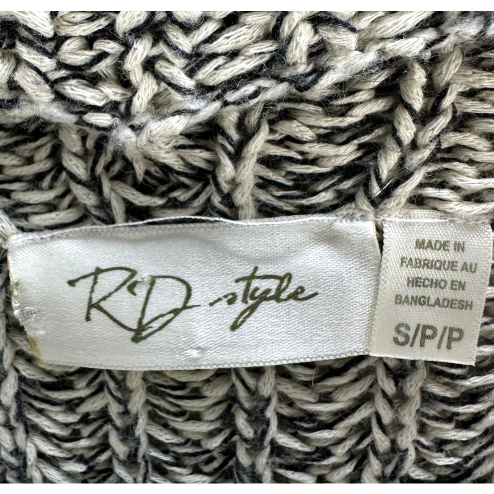Vintage RD Style Women's Tunic Sweater Knit Gray Long Sleeve S Size Cotton Acrylic Chunky-Knit Size S / US 4 / IT 40 - 3 Thumbnail