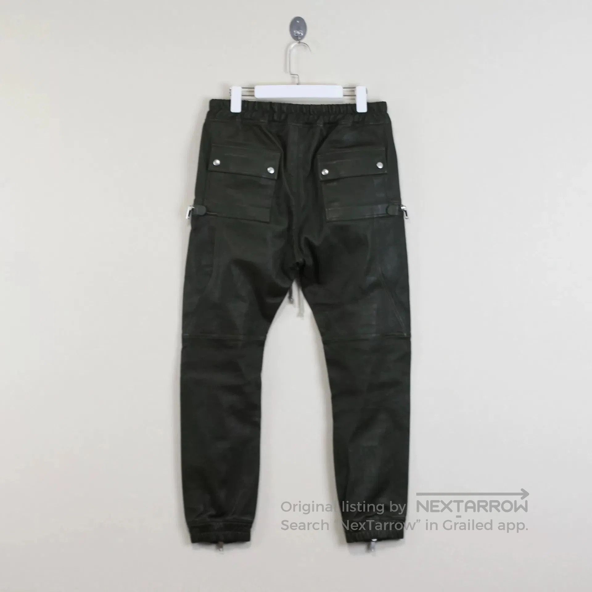 Rick Owens Rick Owens Green Leather Pants with Zippers. Size US 30 / EU 46 - 2 Thumbnail