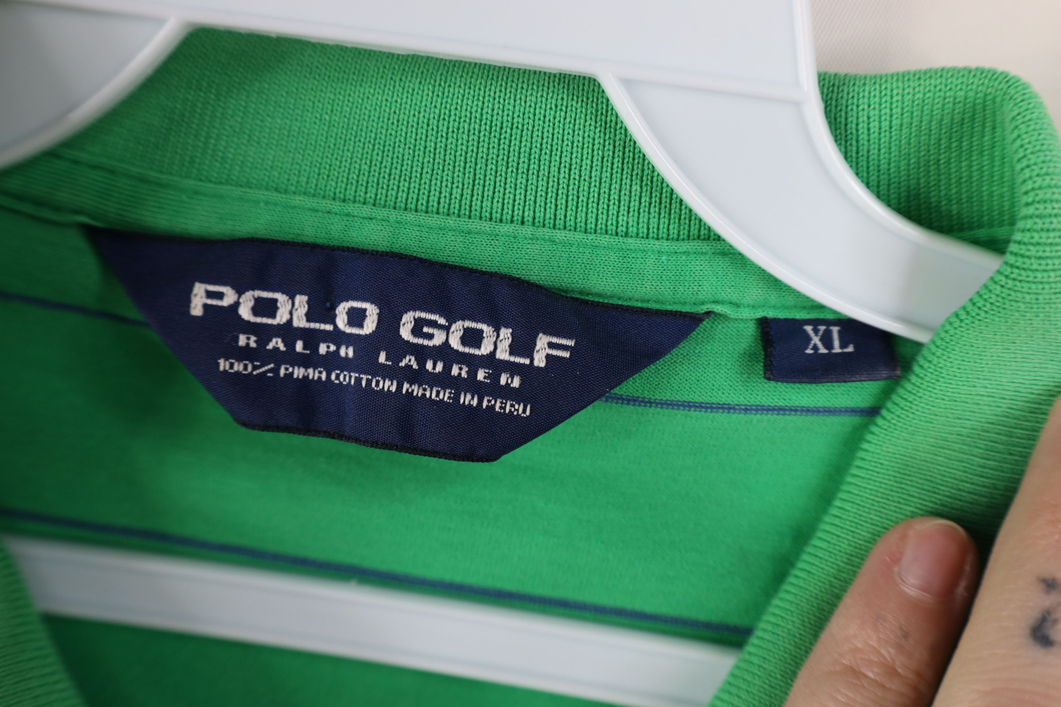 Ralph Lauren Vintage Polo Golf Ralph Lauren Striped Golfing Polo Green Size US XL / EU 56 / 4 - 10 Thumbnail