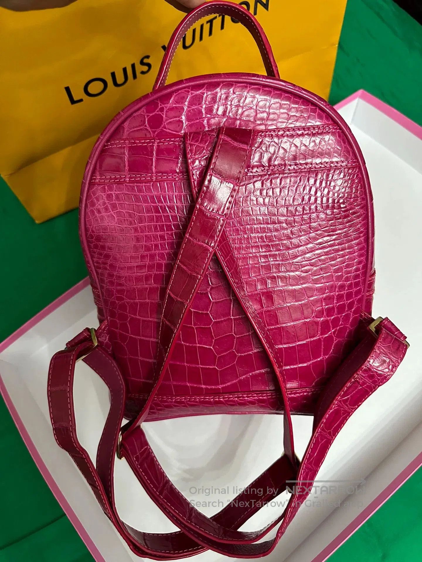 Other Pink Crocodile Leather Backpack. Size ONE SIZE - 2 Thumbnail