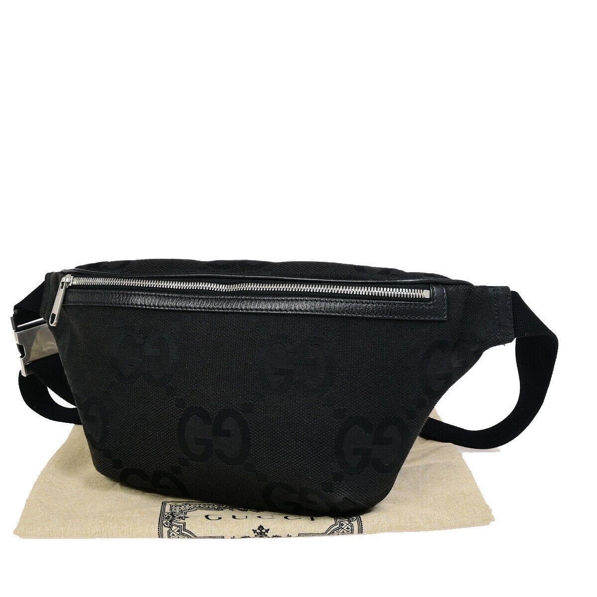 Gucci Gg Jumbo Black Canvas Handbag (Pre-Owned) Size ONE SIZE - 1 Thumbnail