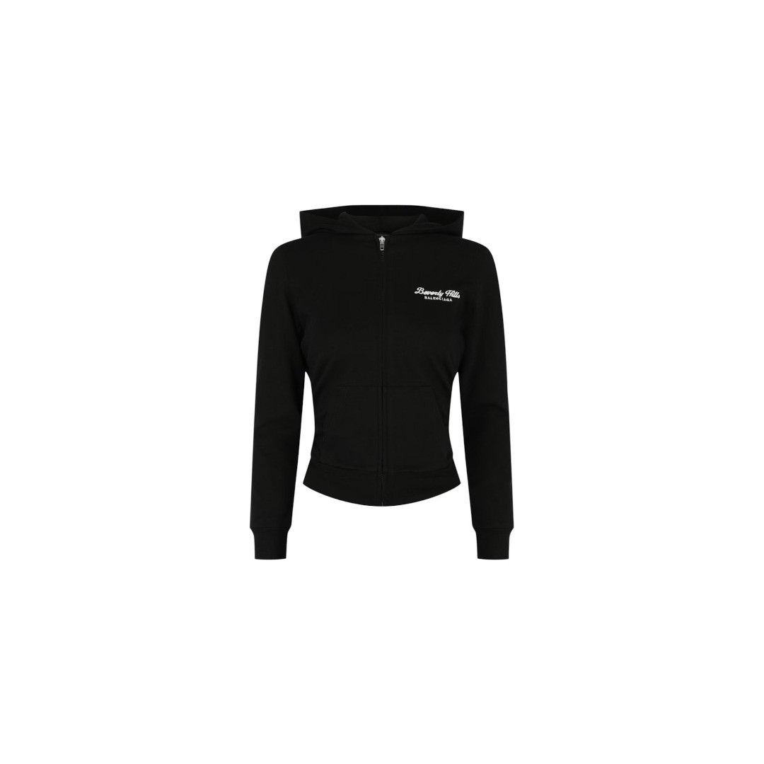Balenciaga o1tr1nto0526 Beverly Hills Knotted Zip-Up Hoodie Small Black Size XS / US 0-2 / IT 36-38 - 1 Preview