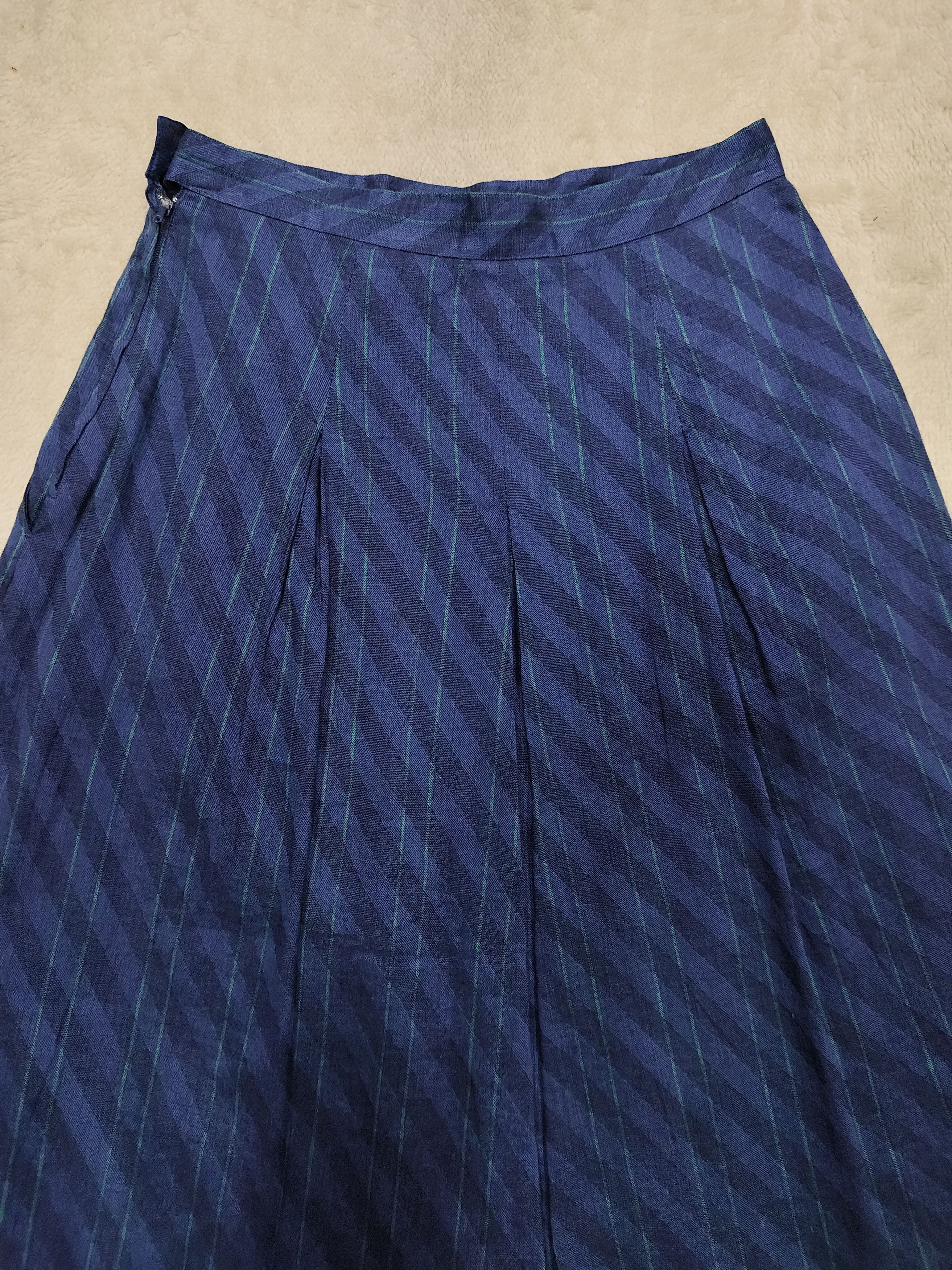 Vintage RARE 🇮🇹 Vtg 80s Franco Ferraro Striped Midi Skirt Size 27" / US 4 / IT 40 - 8 Thumbnail