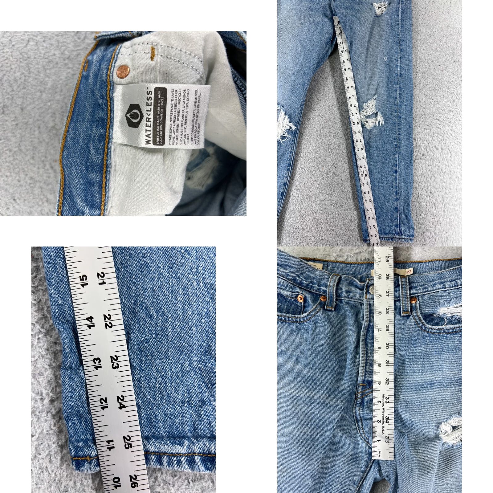 Levi's VINTAGE Levis Premium Jeans Womens 27 Blue Denim Levi's Wedgie FitMid Rise 5-Pocket Distressed stretch Jeans Womens Mens Girls Size 27" / US 4 / IT 40 - 8 Thumbnail