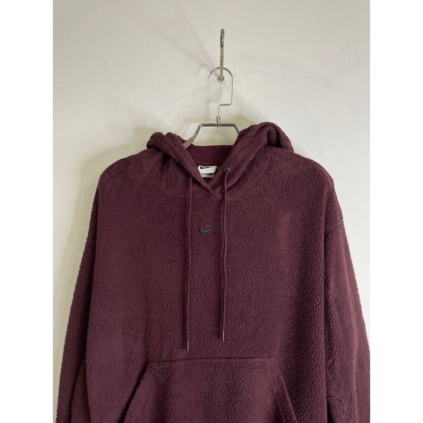Nike Vintage Nike Maroon Sherpa Fleece Hoodie Pullover Size M Size US M / EU 48-50 / 2 - 2 Thumbnail