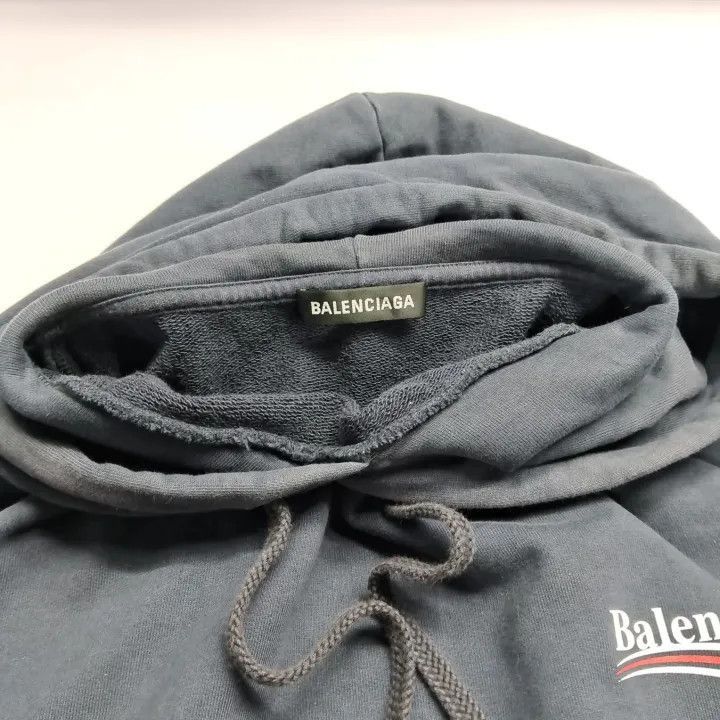 Balenciaga Balenciaga Balenciaga Logo Pullover Hoodie in Navy Blue -2 Size US L / EU 52-54 / 3 - 2 Thumbnail