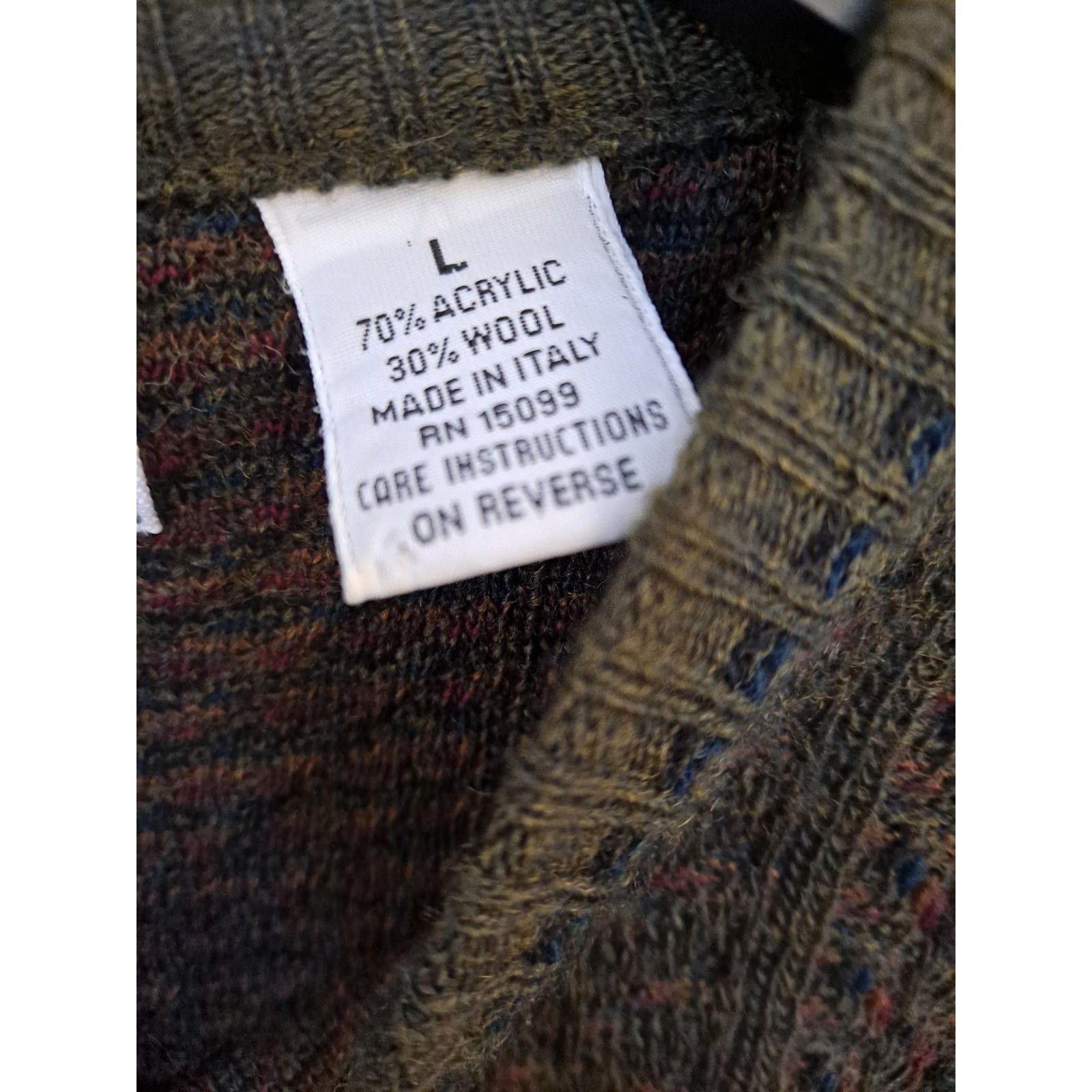 Florence Tricot Florence Tricot Green Blue Red Crew Neck Wool Blend Sweater Size US L / EU 52-54 / 3 - 5 Thumbnail