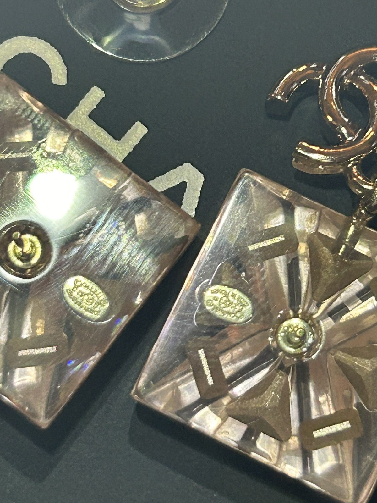 Chanel Chanel Resin Square Logo Earrings Size ONE SIZE - 13 Thumbnail