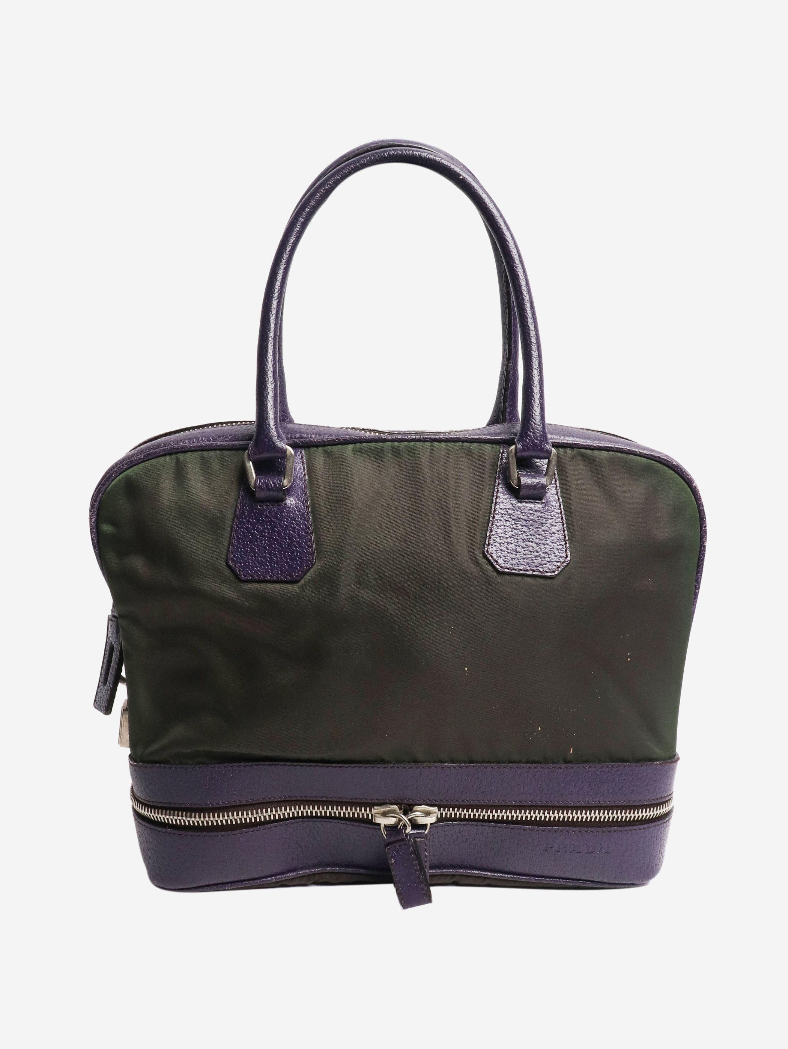 Prada Green and purple Tessuto nylon top handle bag Size ONE SIZE - 1 Thumbnail