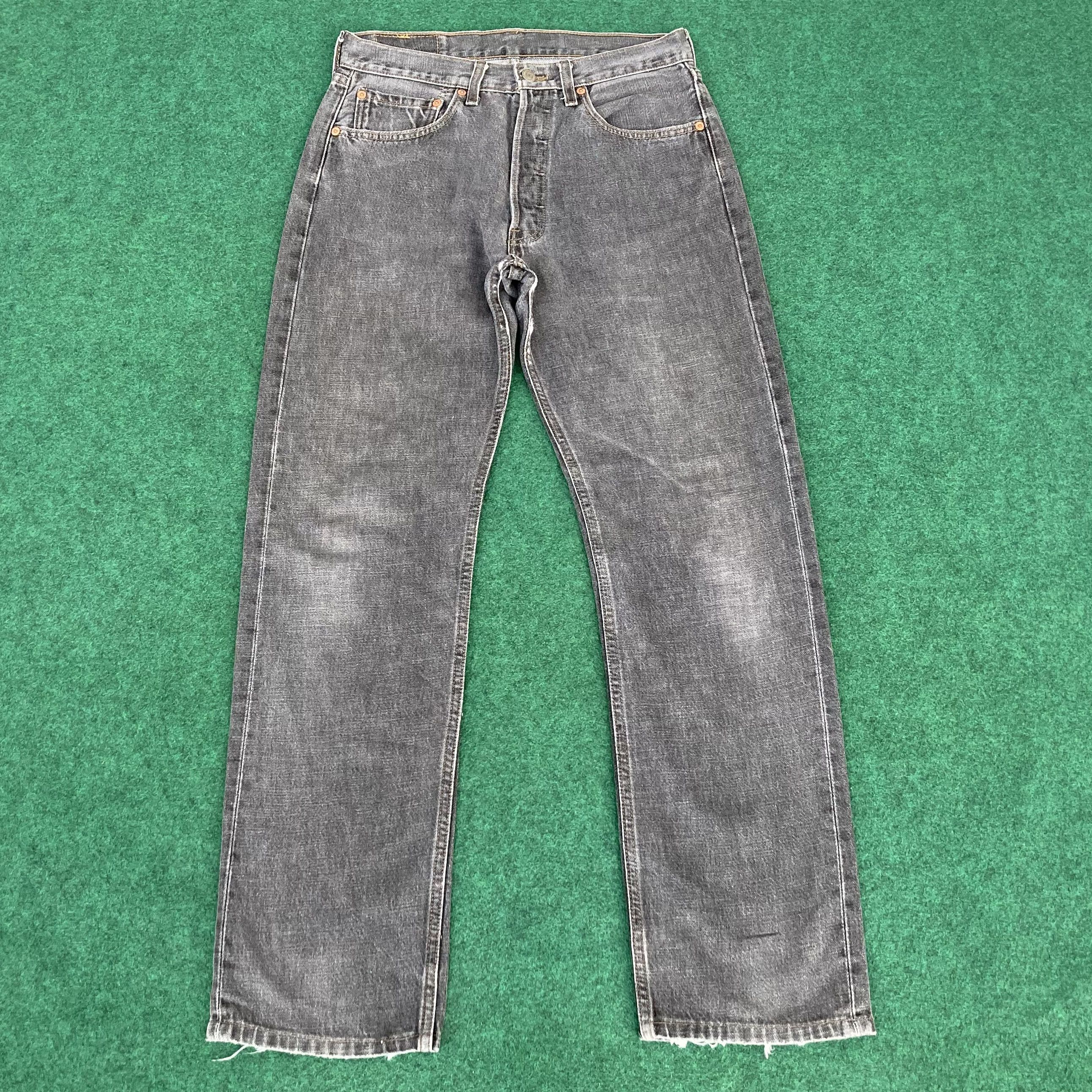 Levi's × Vintage Vtg Levis 501 Black Distressed Ripped Jeans Denim Punk Jeans Size US 30 / EU 46 - 1 Thumbnail