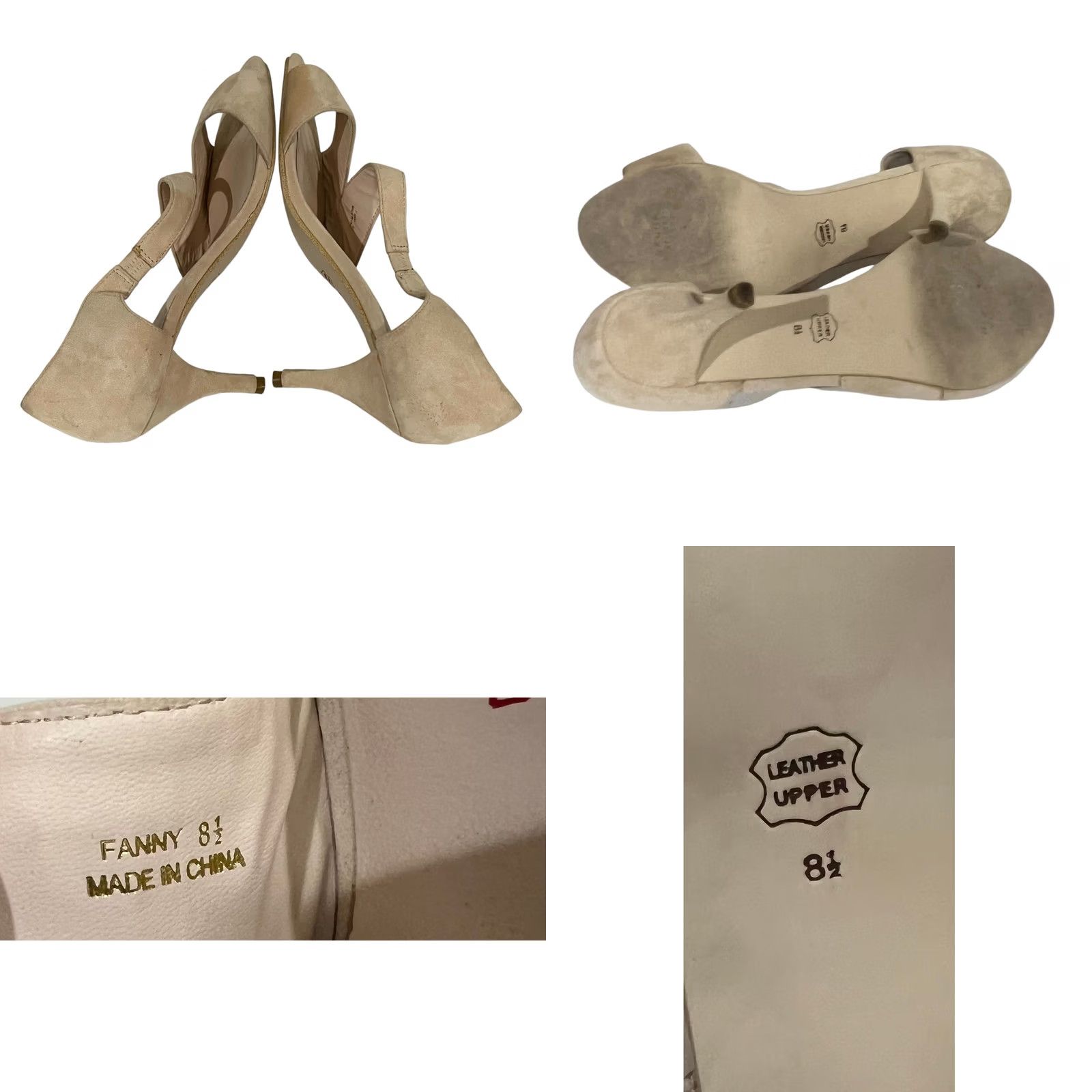 Vintage Sacha London Womens Heels Beige Suede Leather D’Orsay Open Toe Fanny Slip On 8.5 Size US 9 / IT 39 - 8 Thumbnail