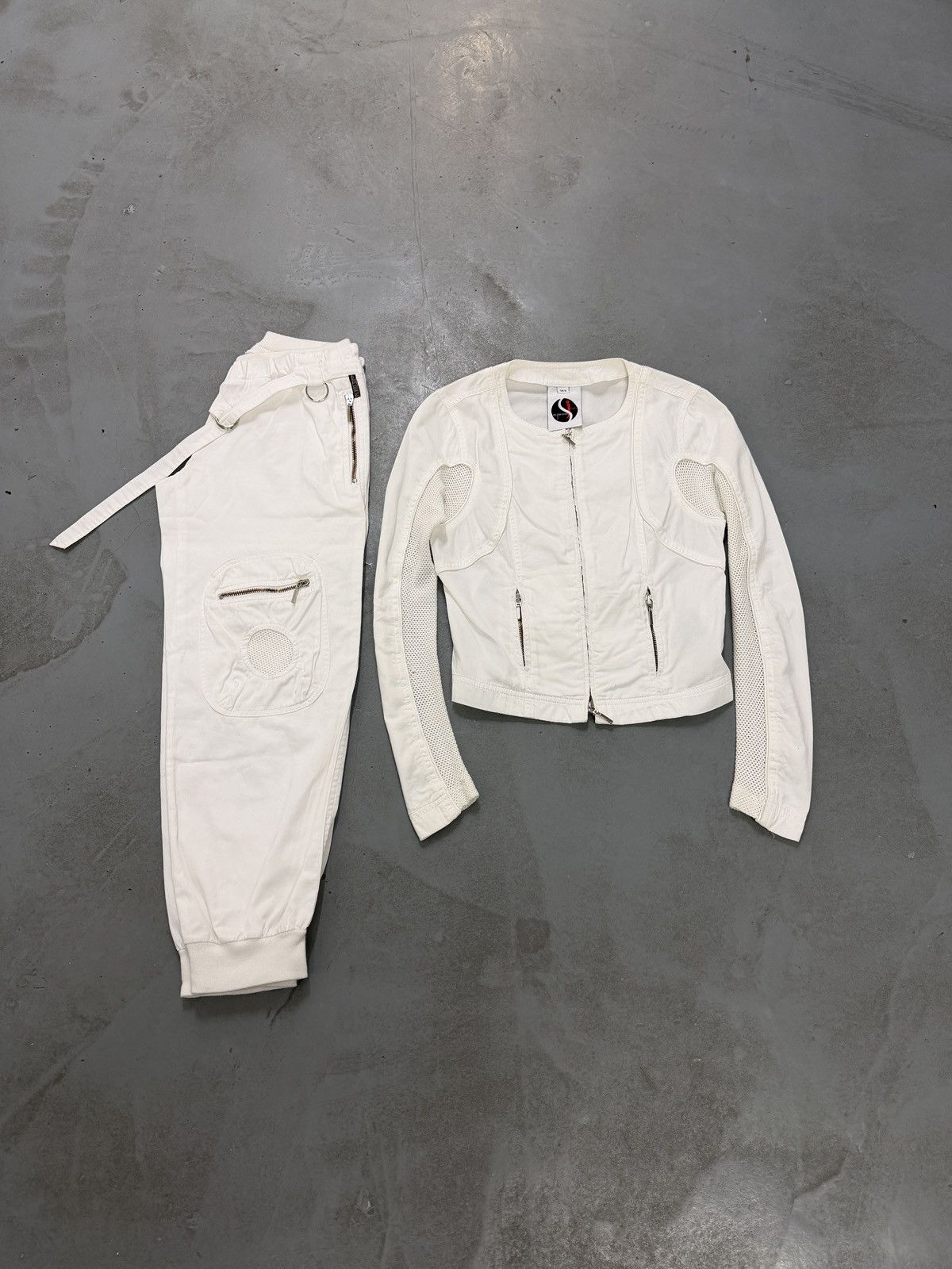 plein sud Plein Sud Jeans White Utility Set (Jacket + Pants) Size S / US 4 / IT 40 - 1 Thumbnail
