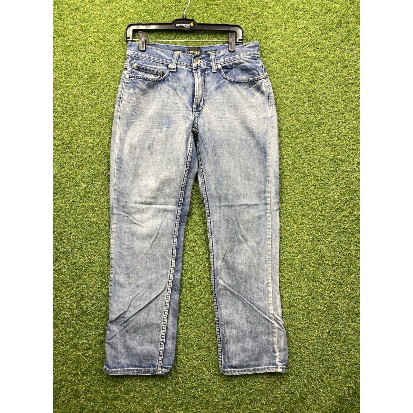 Vintage Helix Jeans Mens 30x30 Straight Leg Baggy Skater Y2K Buckle Cross Grunge Punk Jeans Size US 30 / EU 46 - 2 Thumbnail