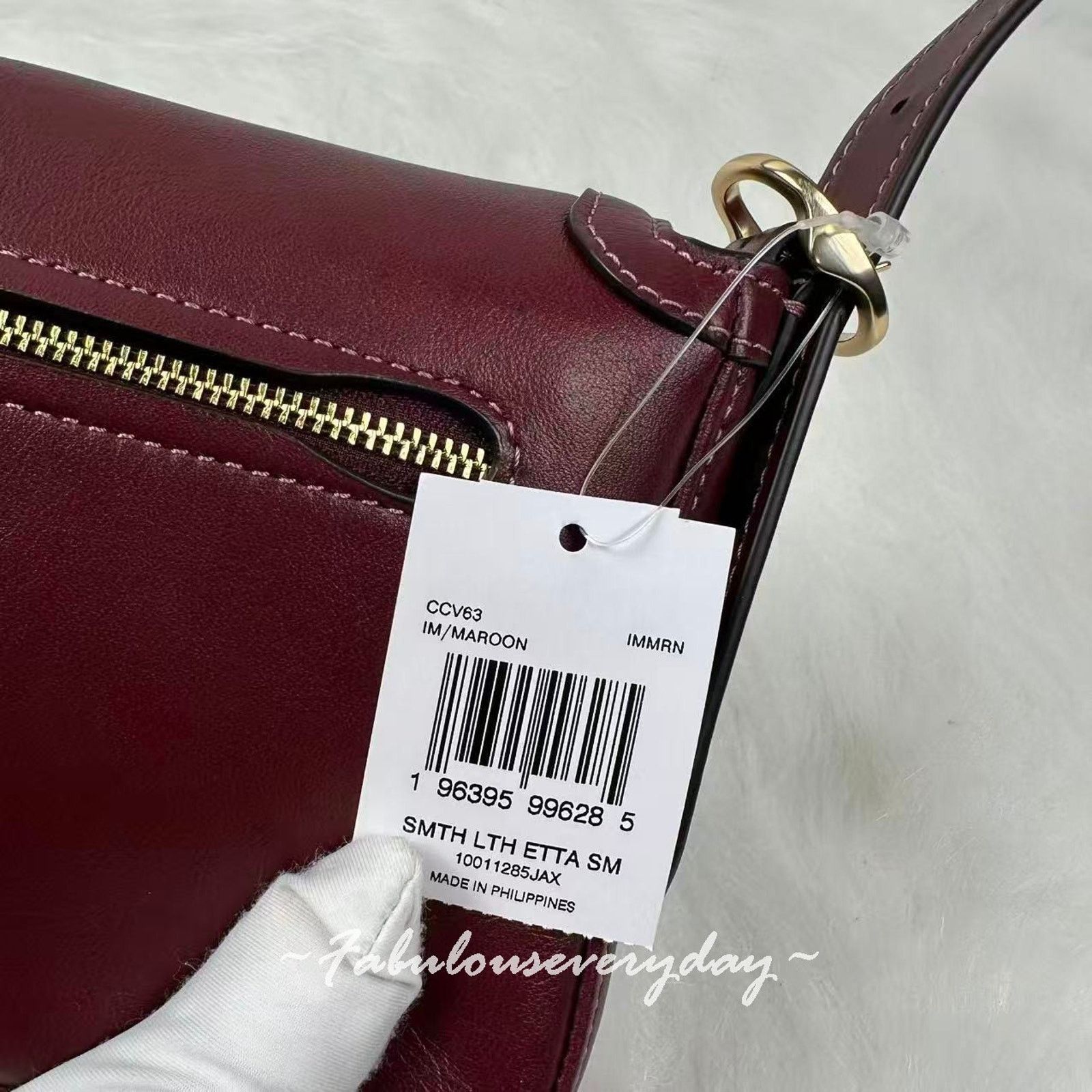 Coach Coach Etta Small Flap Shoulder Bag Leather Maroon Merlot Size ONE SIZE - 6 Thumbnail