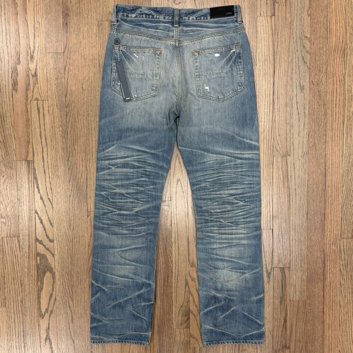 Amiri Amiri Pleated Denim Straight MX1 Jean Honeycomb Indigo Size US 30 / EU 46 - 5 Thumbnail