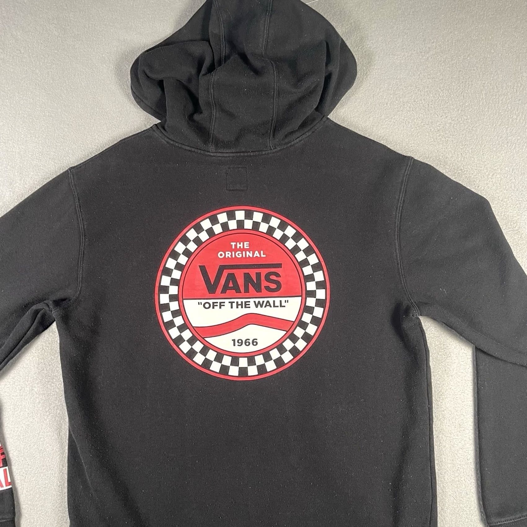 Vans VANS Off The Wall Pullover Hoodie Sweatshirt Black Checkered Logo Size Medium Unisex Adults Hoodie Size US M / EU 48-50 / 2 - 2 Thumbnail