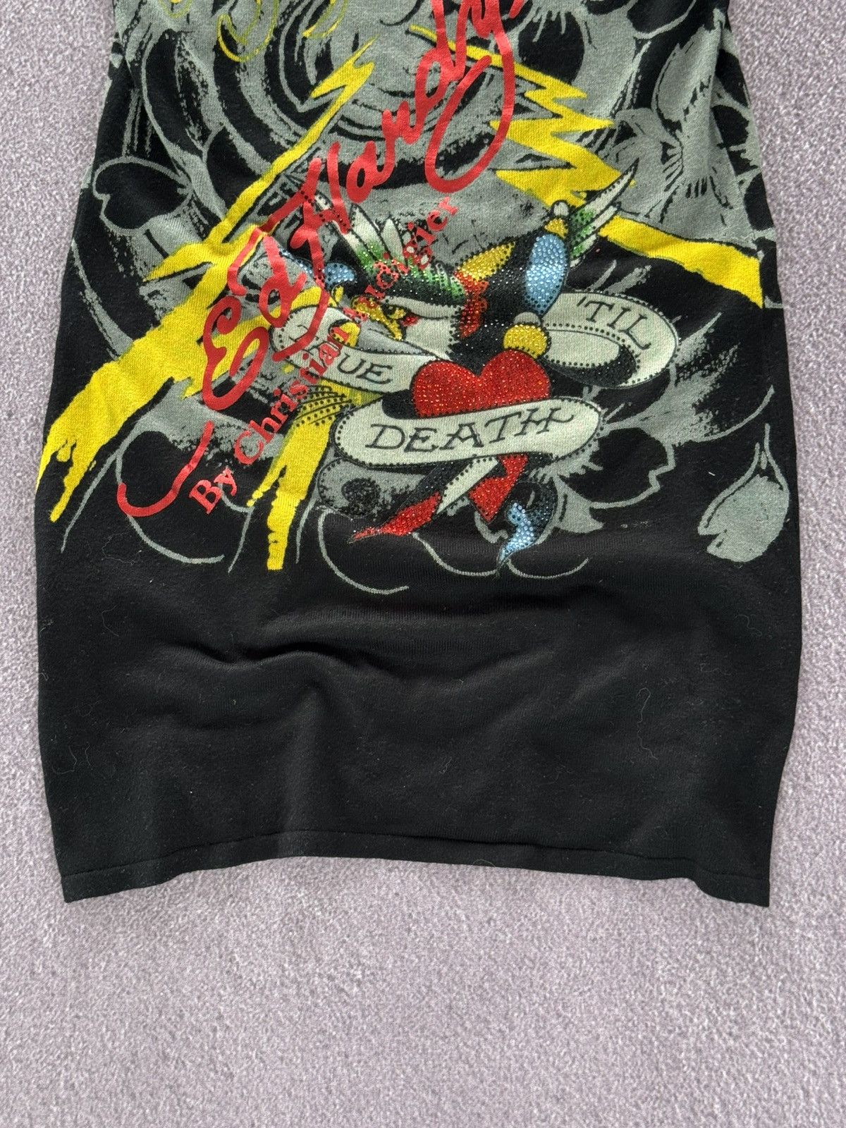 Ed Hardy Ed Hardy Y2K Wool Glamour Print Mini Dress With Rhinestones Size M / US 6-8 / IT 42-44 - 9 Thumbnail