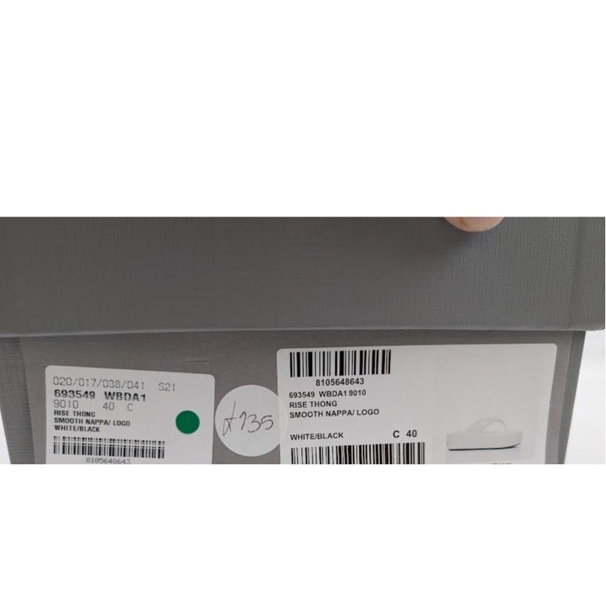 Balenciaga o1rshd1 Smooth Nappa/ Logo Slides in White/Black Size US 10 / IT 40 - 14 Thumbnail