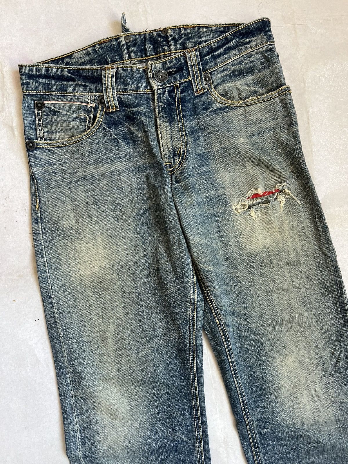 Japanese Brand Halation Buckle Belt Distressed Japanese Selvedge Denim Size US 32 / EU 48 - 6 Thumbnail