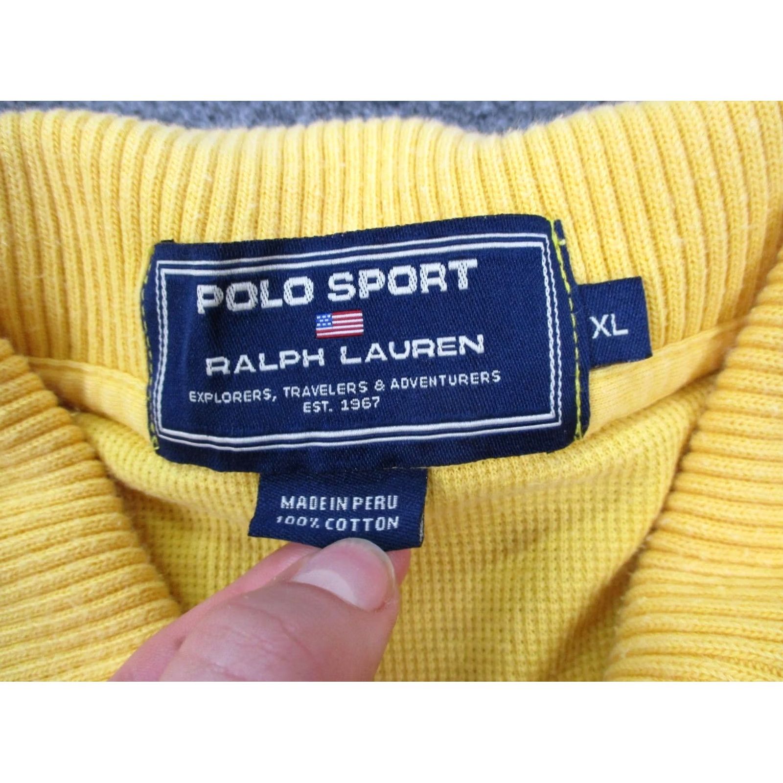 Vintage Vintage Polo Ralph Lauren Shirt Polo Mens XL Yellow Cotton Knit Logo 90s USA Classic Stretch Polo Sport Colar Spread Button Casual Size US XL / EU 56 / 4 - 7 Thumbnail