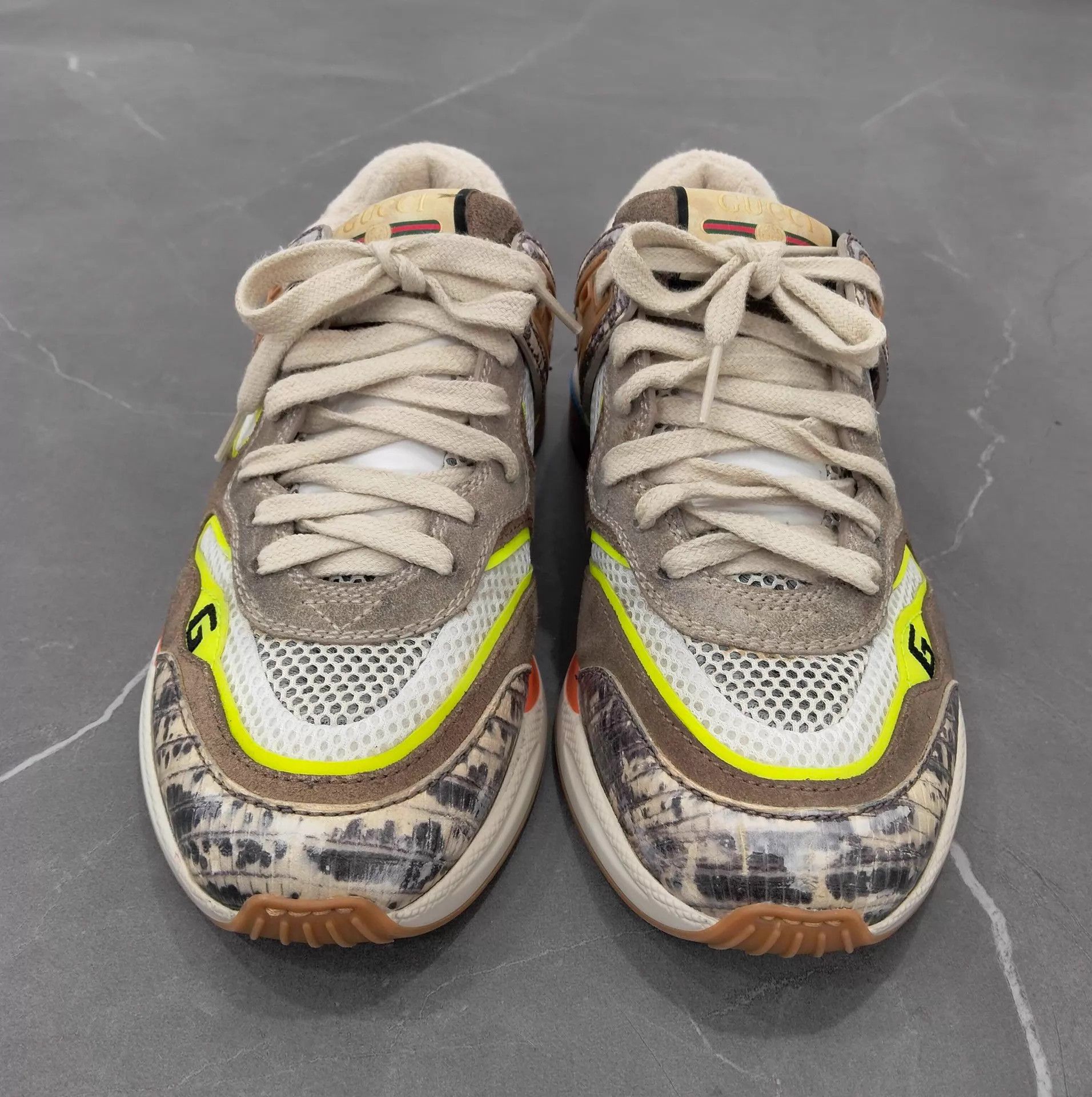 Gucci GUCCI lizard print panelled sneakers EU 35.5 Size US 5 / IT 35 - 4 Thumbnail