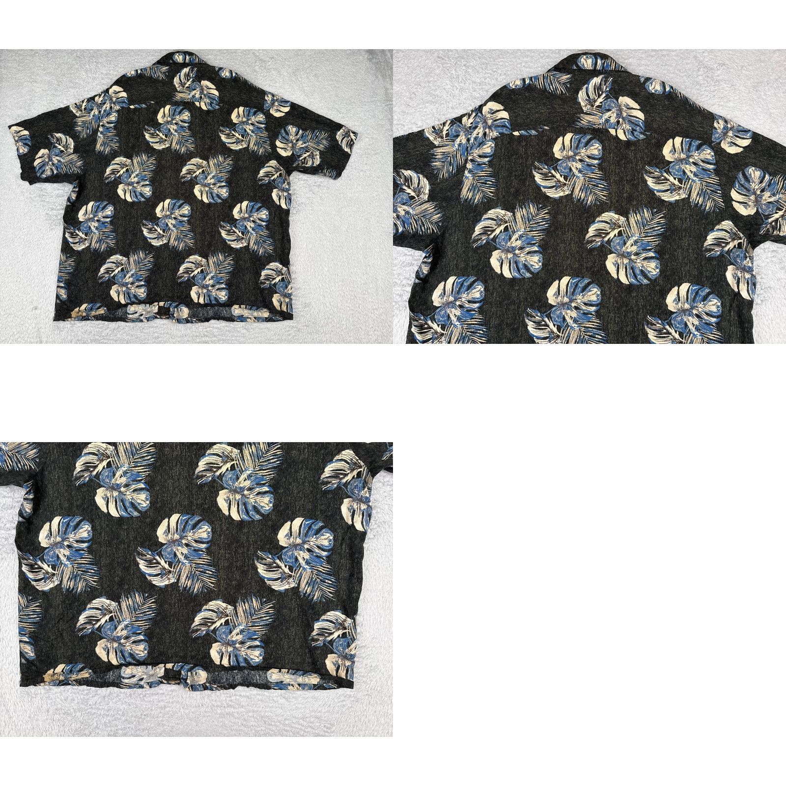 Vintage Puritan Shirt Mens 2XL Black Blue Palm Tree Leaf Print Hawaiian 100% Rayon Size US XXL / EU 58 / 5 - 9 Thumbnail