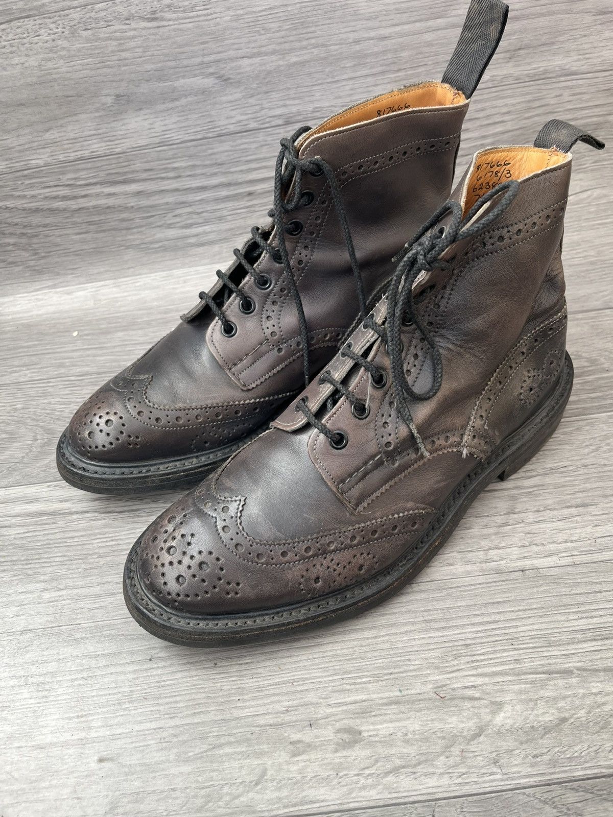 Tricker's Trickers stow brouge grey patina dress boots Size US 8.5 / EU 41-42 - 1 Thumbnail