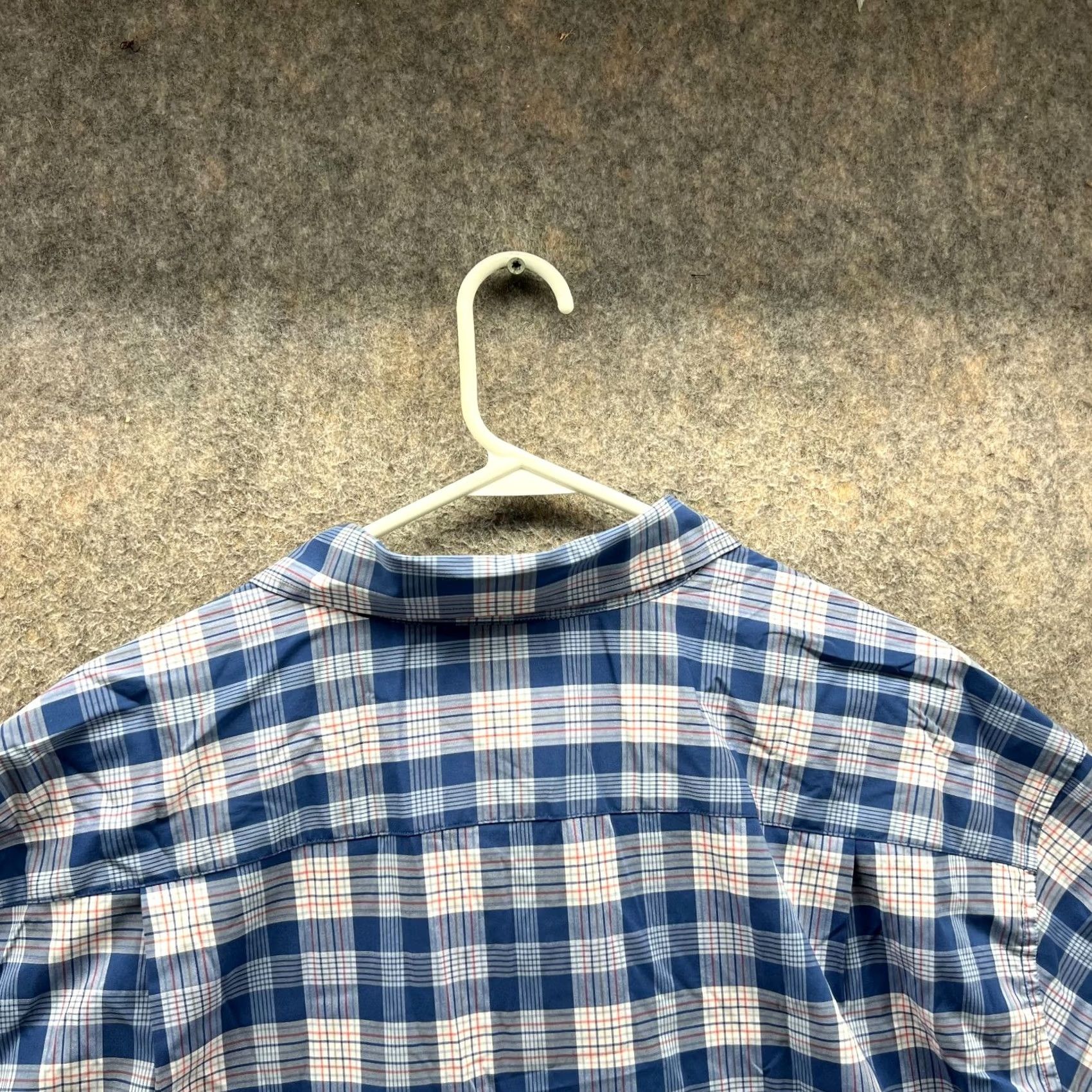 Nautica VINTAGE Nautica Shirt Mens 2XL Blue Button-Down Short Sleeve Stretch Fit Plaid Nav Tech Collar/Collar Style Preppy Regular Mens Size US XXL / EU 58 / 5 - 2 Thumbnail