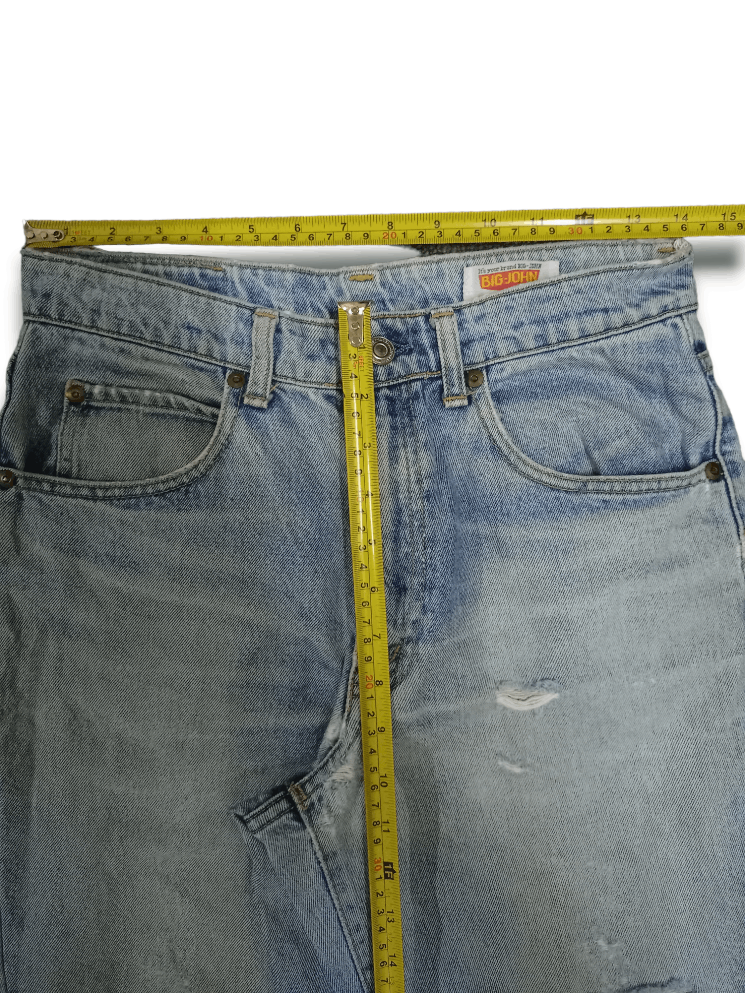 Japanese Brand Vintage Japanese Brand Blue Wash Loose Distressed Jeans Size US 28 / EU 44 - 10 Thumbnail