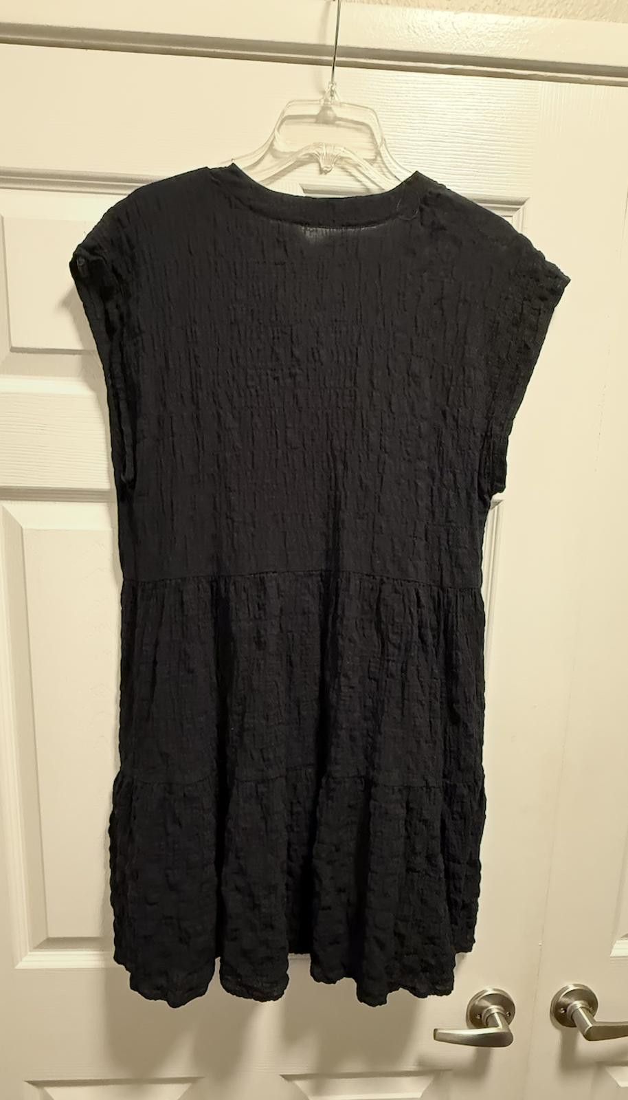 Other Robin Piccone Black Textured Cotton Tiered Dress L Size L / US 10 / IT 46 - 7 Thumbnail