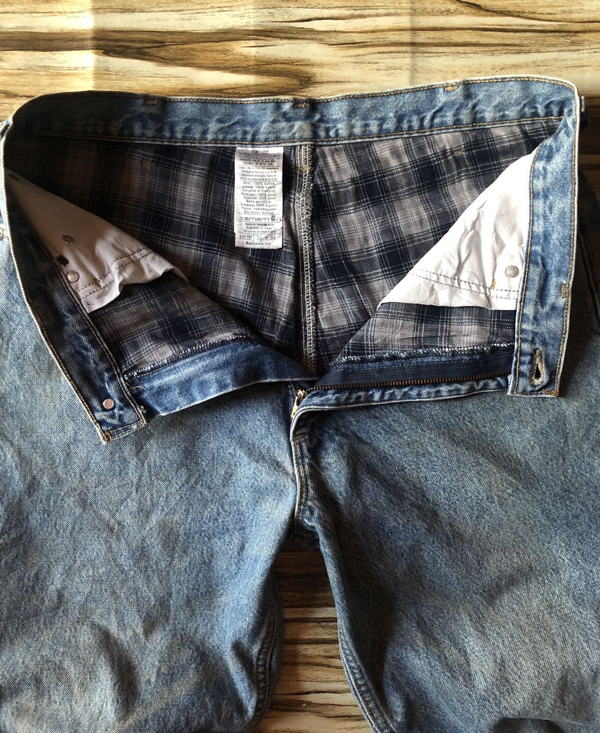 Carhartt Carhartt Blanket Lined Relaxed Fit Faded Blue Jeans Size US 36 / EU 52 - 9 Thumbnail