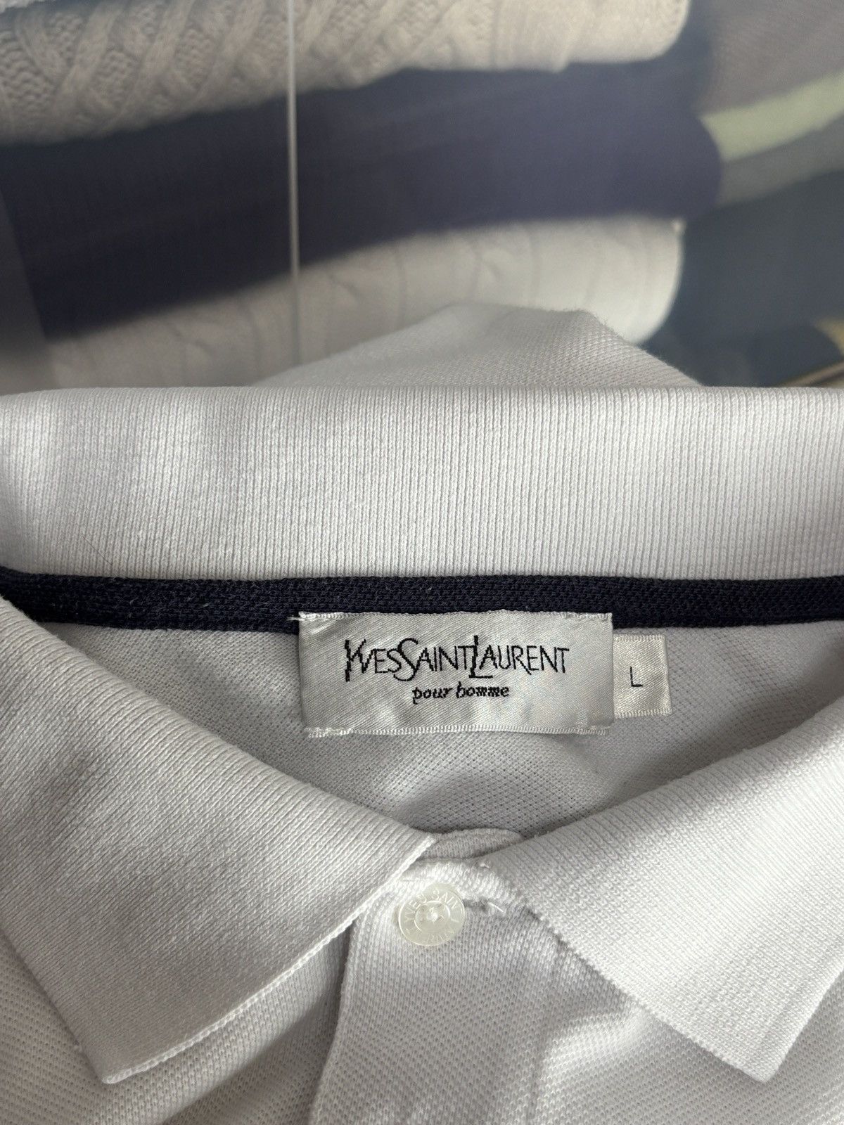 Yves Saint Laurent Yves Saint Laurent Vintage Big Logo YSL Polo Shirt Size US L / EU 52-54 / 3 - 8 Thumbnail