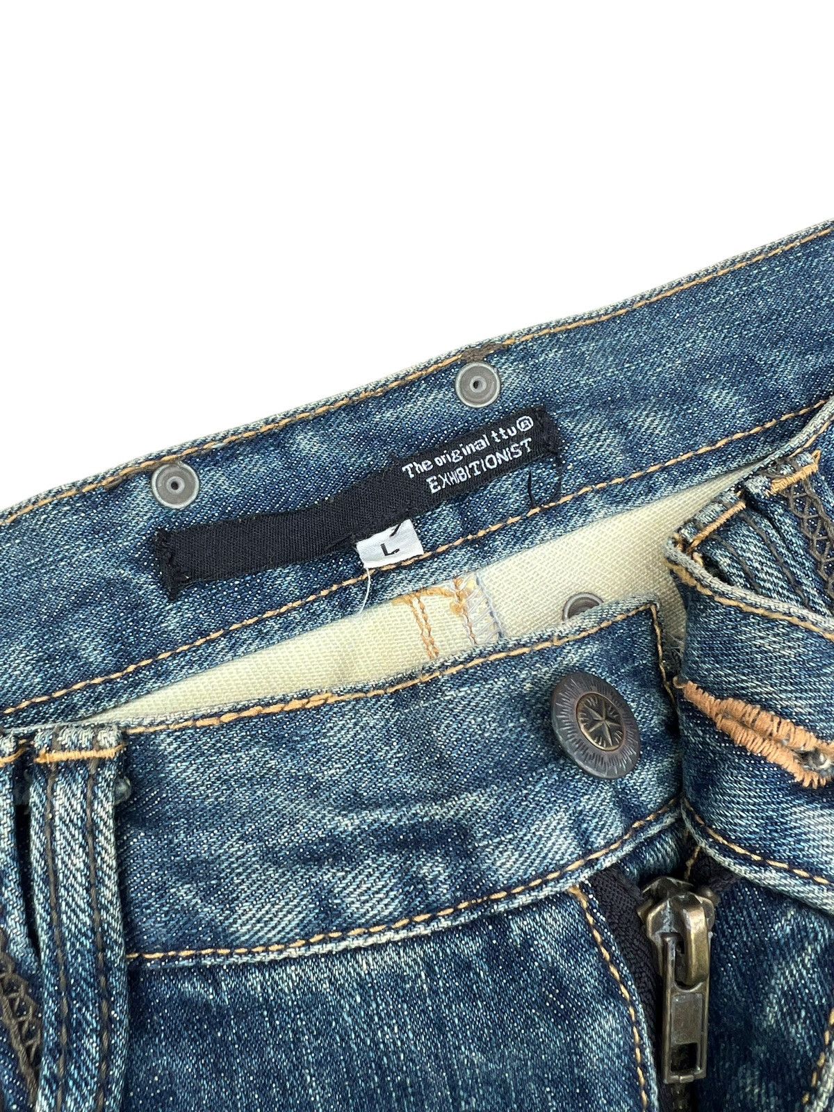 Vintage Dirty Mud Japan Brand Rips Eagle Embroidery Distress Jeans Size US 31 - 5 Thumbnail