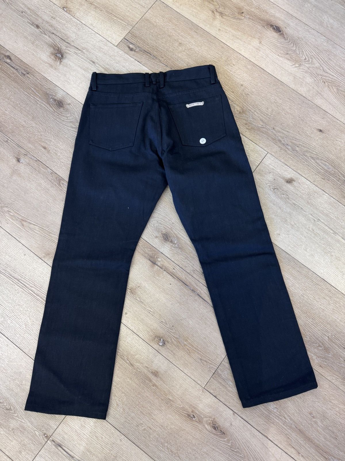Chrome Hearts Chrome Hearts Knee Fleur Black Jeans Size US 33 - 2 Thumbnail