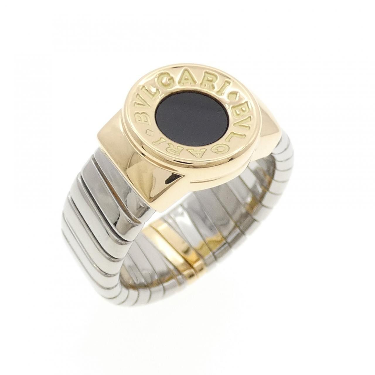 Bvlgari Bvlgari Bvlgari Bvlgari Bvlgari Stainless Steel Au750 Yellow Gold Onyx Ring Size 20 Metal Ring DUTY FREE for USA Size ONE SIZE - 1 Thumbnail