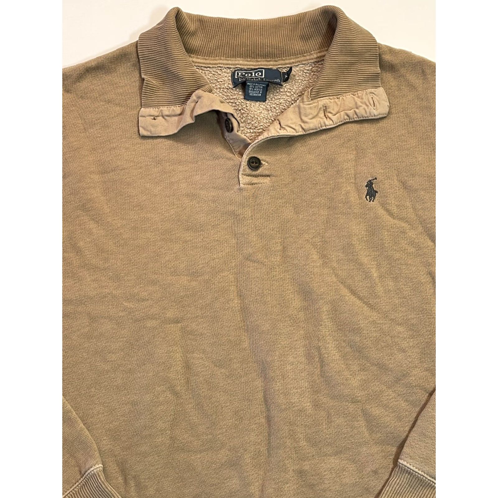 Polo Ralph Lauren VINTAGE Polo Ralph Lauren Sweater Adult XL Brown 1/4 Button Pullover Knit Long Sleeve Pony Logo 90s Mens Size US XL / EU 56 / 4 - 2 Thumbnail