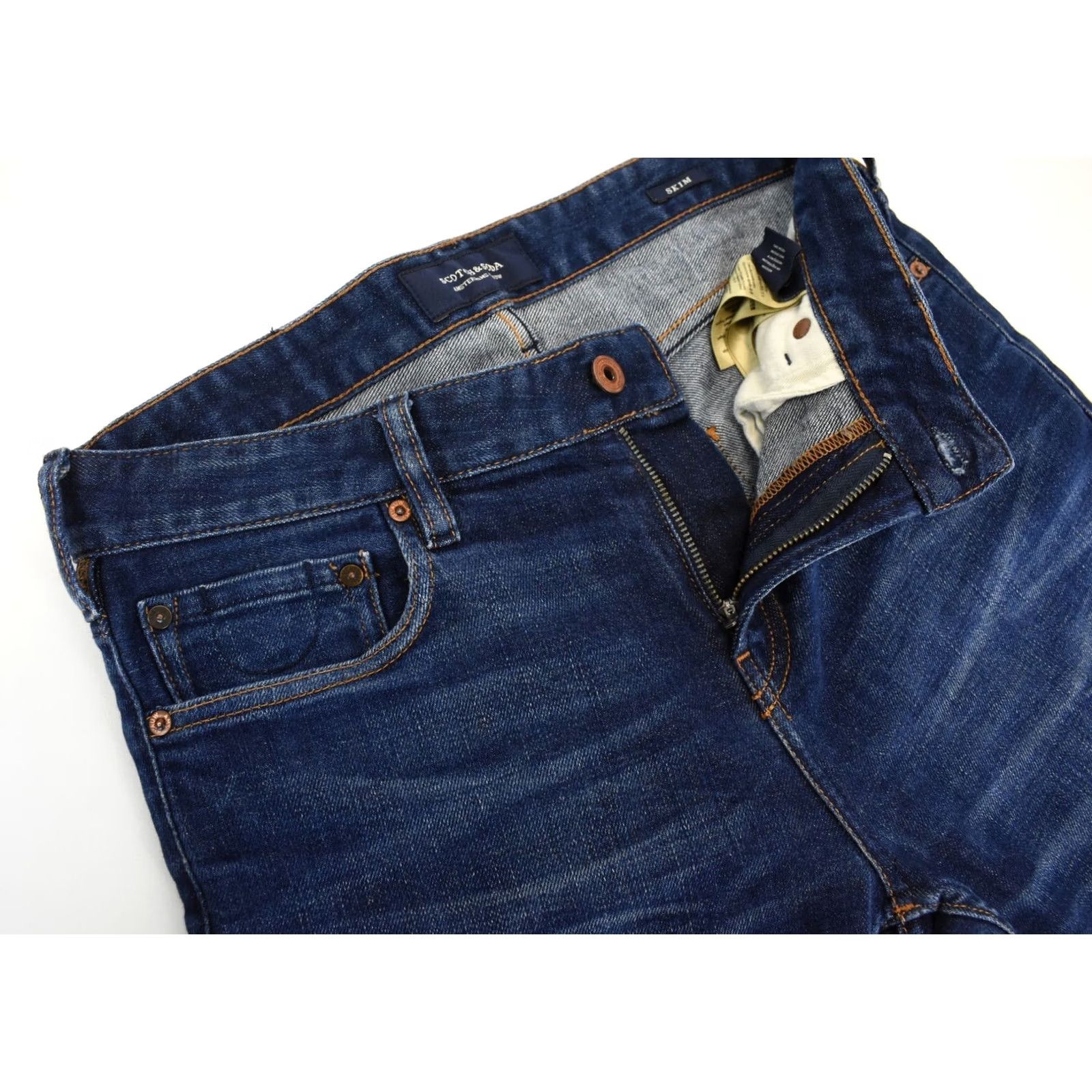 Scotch & Soda SCOTCH & SODA Slim Fit Jeans Men W30/L34 Denim Jeans Reg Slim Blue Whiskers Pockets 90s? Size US 30 / EU 46 - 5 Thumbnail