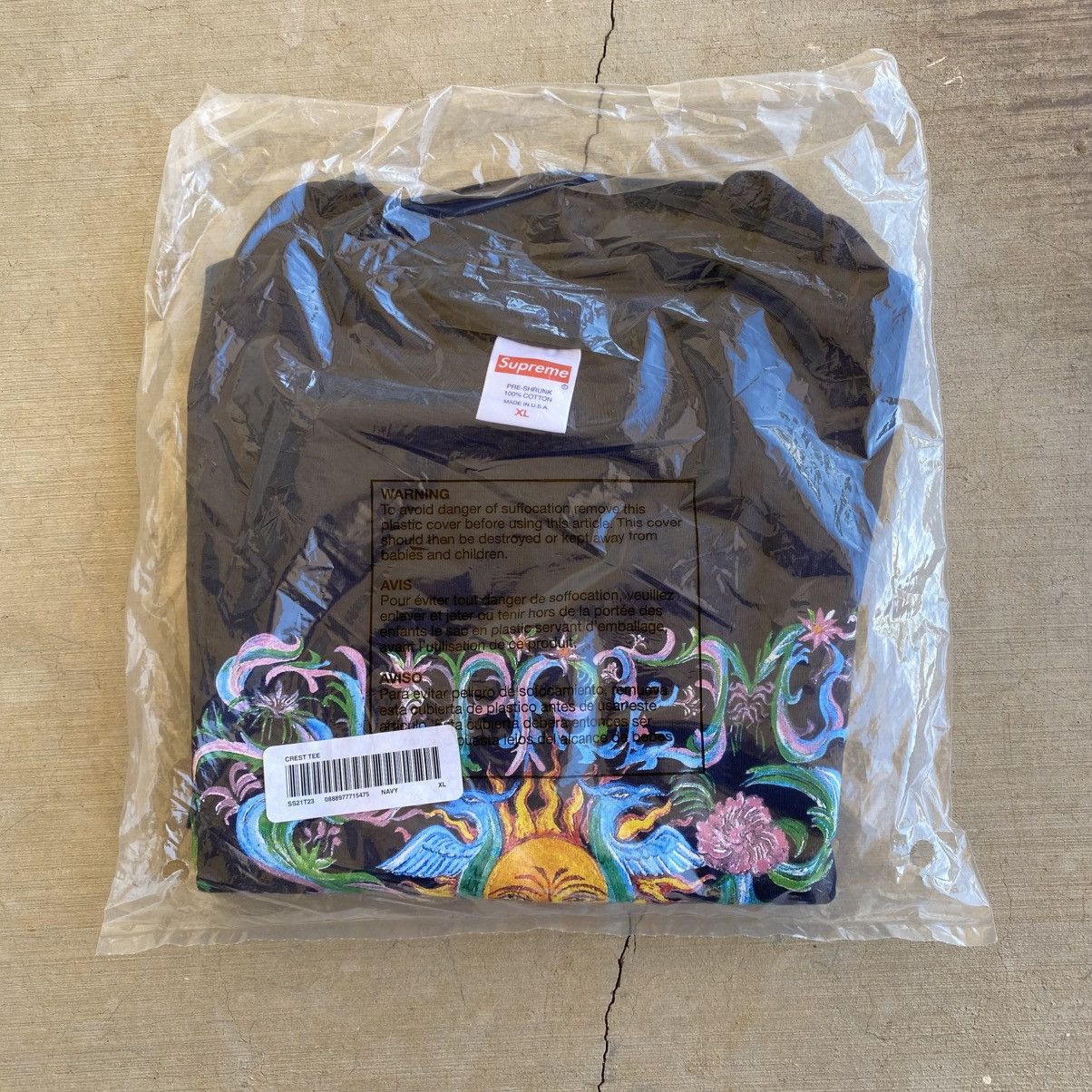 Supreme Supreme Crest T-Shirt Navy 2021 Brand New X-Large Size US XL / EU 56 / 4 - 1 Thumbnail