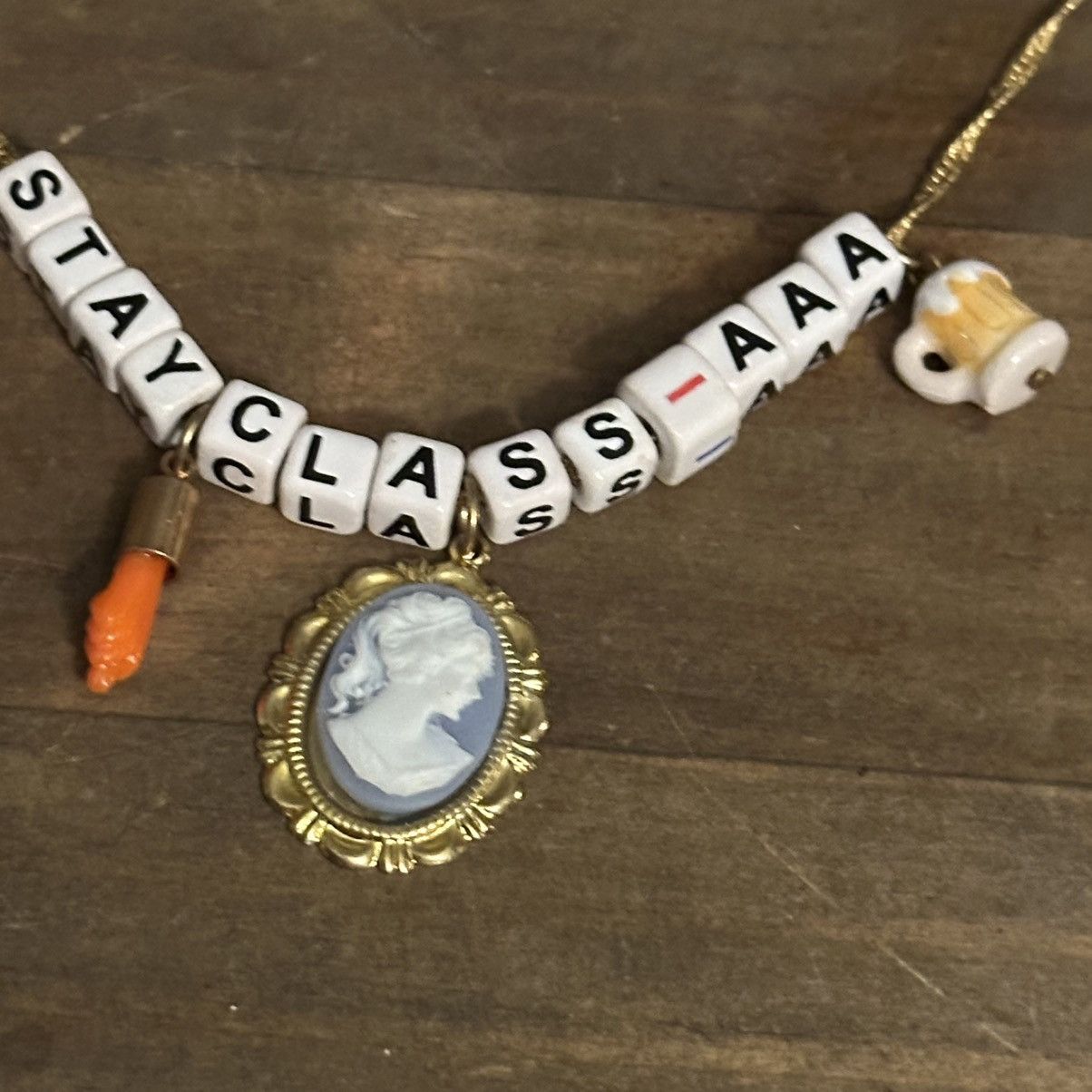 Other Venessa Arizaga Stay Classy block letter bead swag necklace Size ONE SIZE - 4 Thumbnail