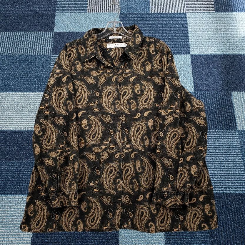 Tommy Hilfiger Tommy Hilfiger Shirt Womens Plus 20 Black Paisley Tunic Button-Up Long Sleeves Size 3XL / US 20-22 - 1 Thumbnail