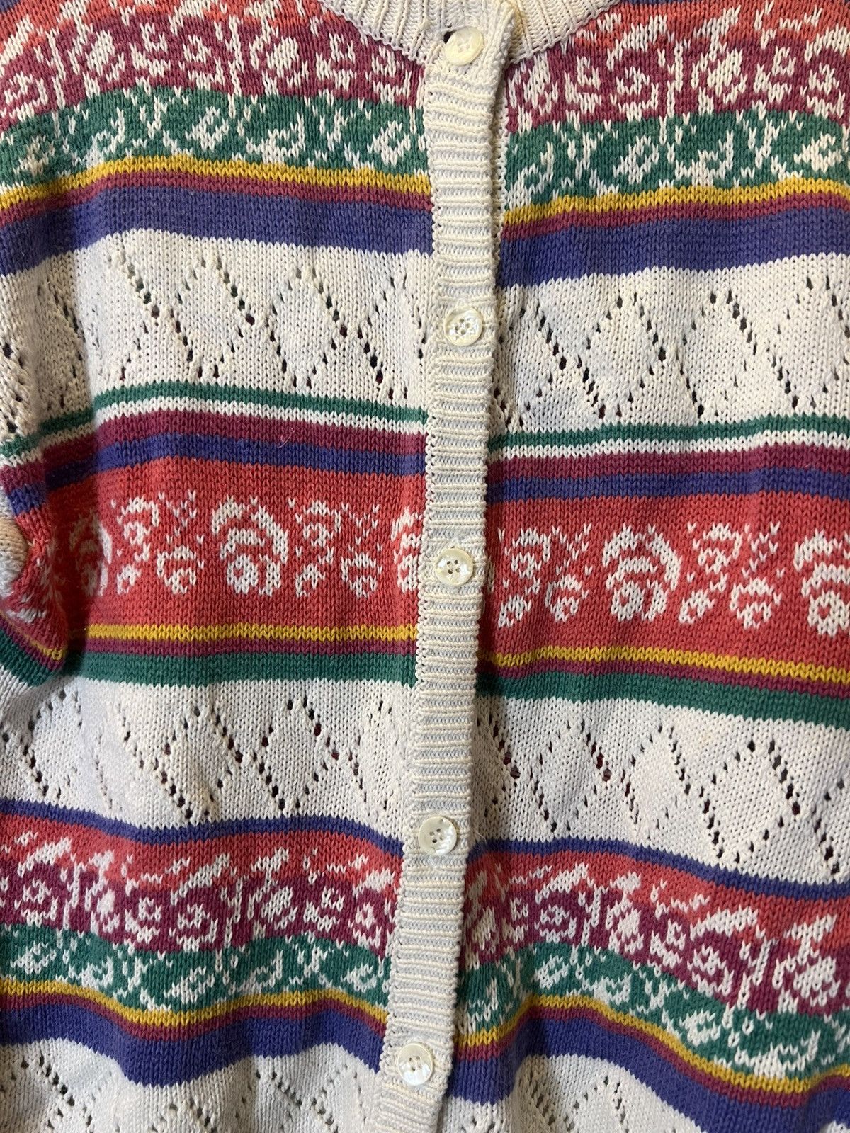 Vintage 80s Chris Everts Knit Cardigan Size L / US 10 / IT 46 - 3 Thumbnail