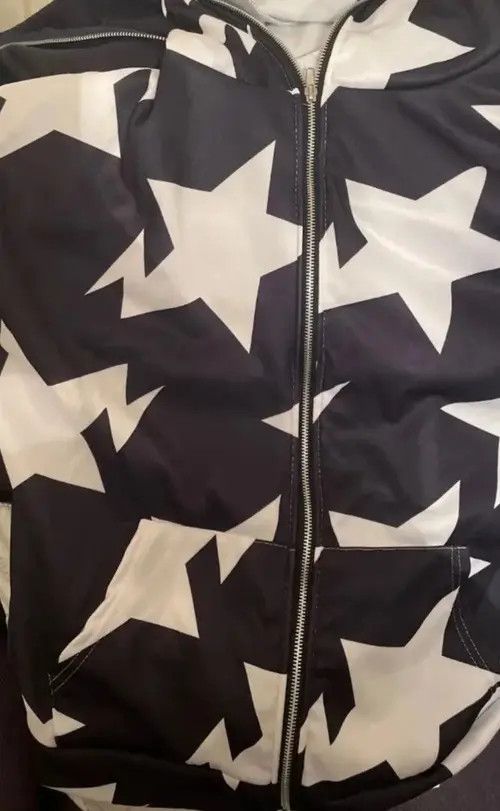 Japanese Brand Star Oversize Zip Up Hoodie Y2k 90’s Hip Hop Size US L / EU 52-54 / 3 - 3 Thumbnail