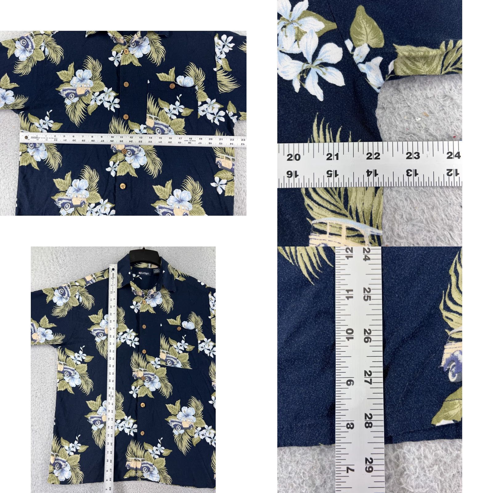 Vintage Puritan Mens Shirt Blue Floral Hawaiian Resort Aloha Luau American Button-Up Size US M / EU 48-50 / 2 - 8 Thumbnail