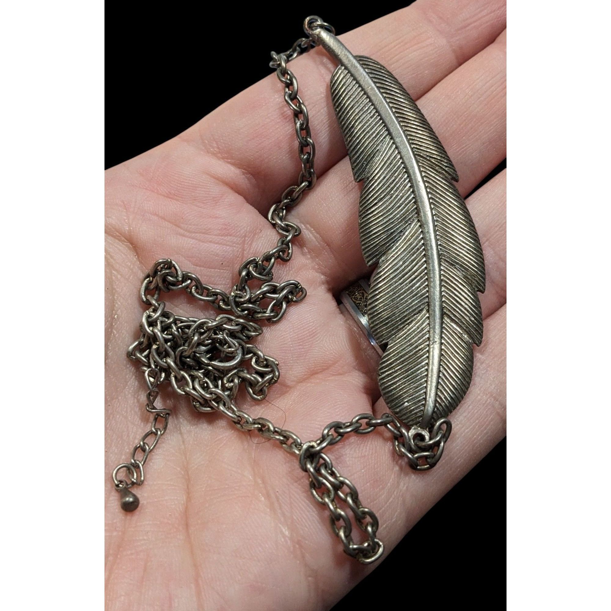 Other Nature Inspired Silver Tone Feather Necklace Size ONE SIZE - 5 Thumbnail