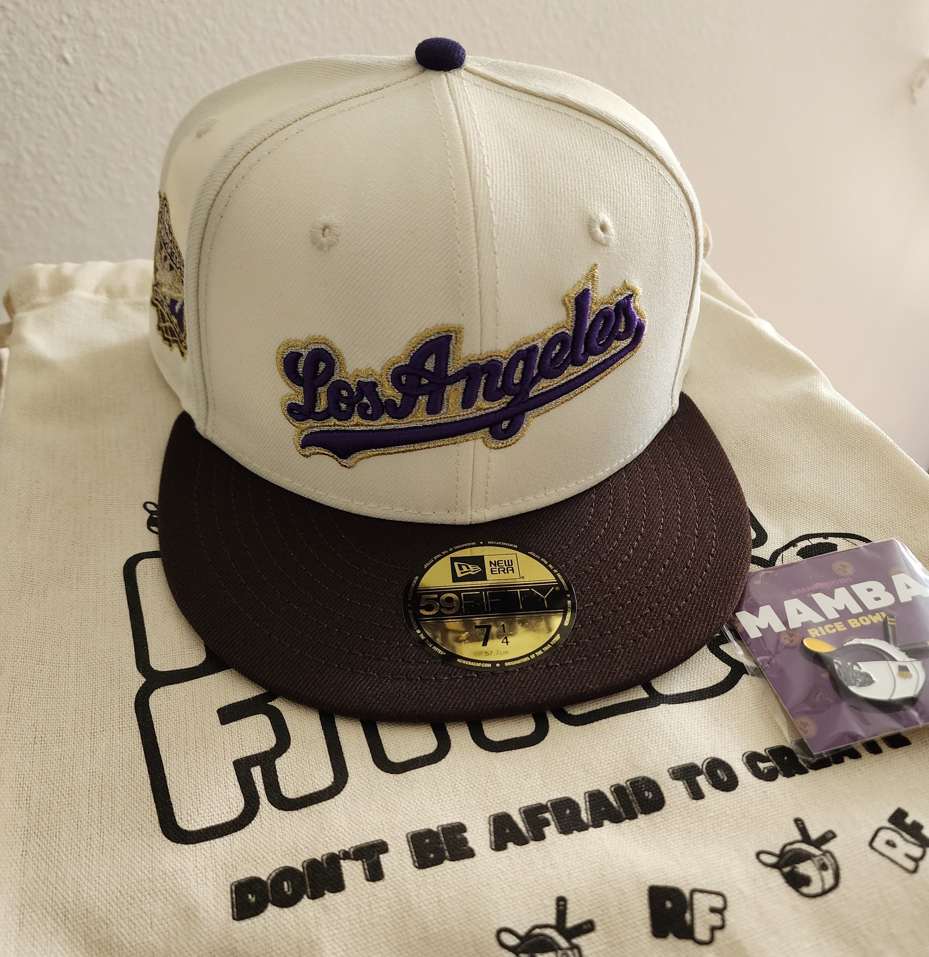 image of New Era Rahanni Fitteds Cre8 Forever [R]Emastered Dodgers Size 1/4 in Offwhite/Dark Brown Visor