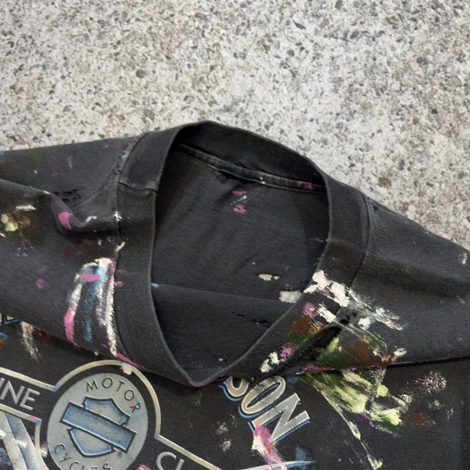 Harley Davidson Harley Davidson Thrashed Paint Distressed Shirt ERD Grunge Size US XL / EU 56 / 4 - 5 Thumbnail