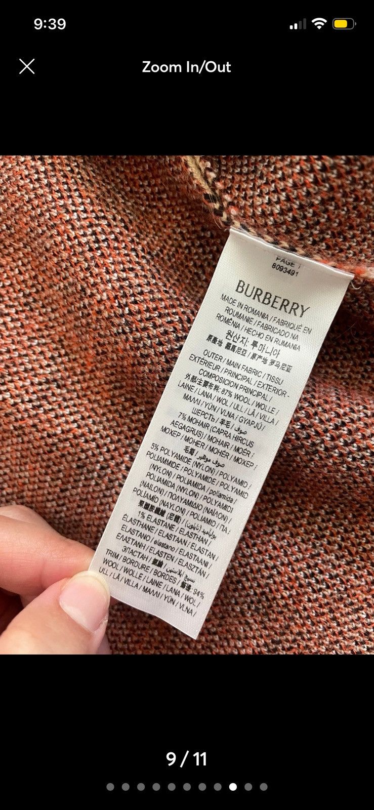 Burberry S Burberry Woman’s Oversized Fit Check Wool Blend Cardigan Size S / US 4 / IT 40 - 9 Thumbnail