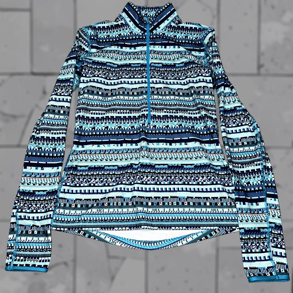 Nike Nike Pro Dri-Fit Blue Geometric Half Zip Pullover Womens M Pullover Geometric Nike Dri-Fit Blue Geometric Half Zip Pullover Womens M Size M / US 6-8 / IT 42-44 - 1 Thumbnail