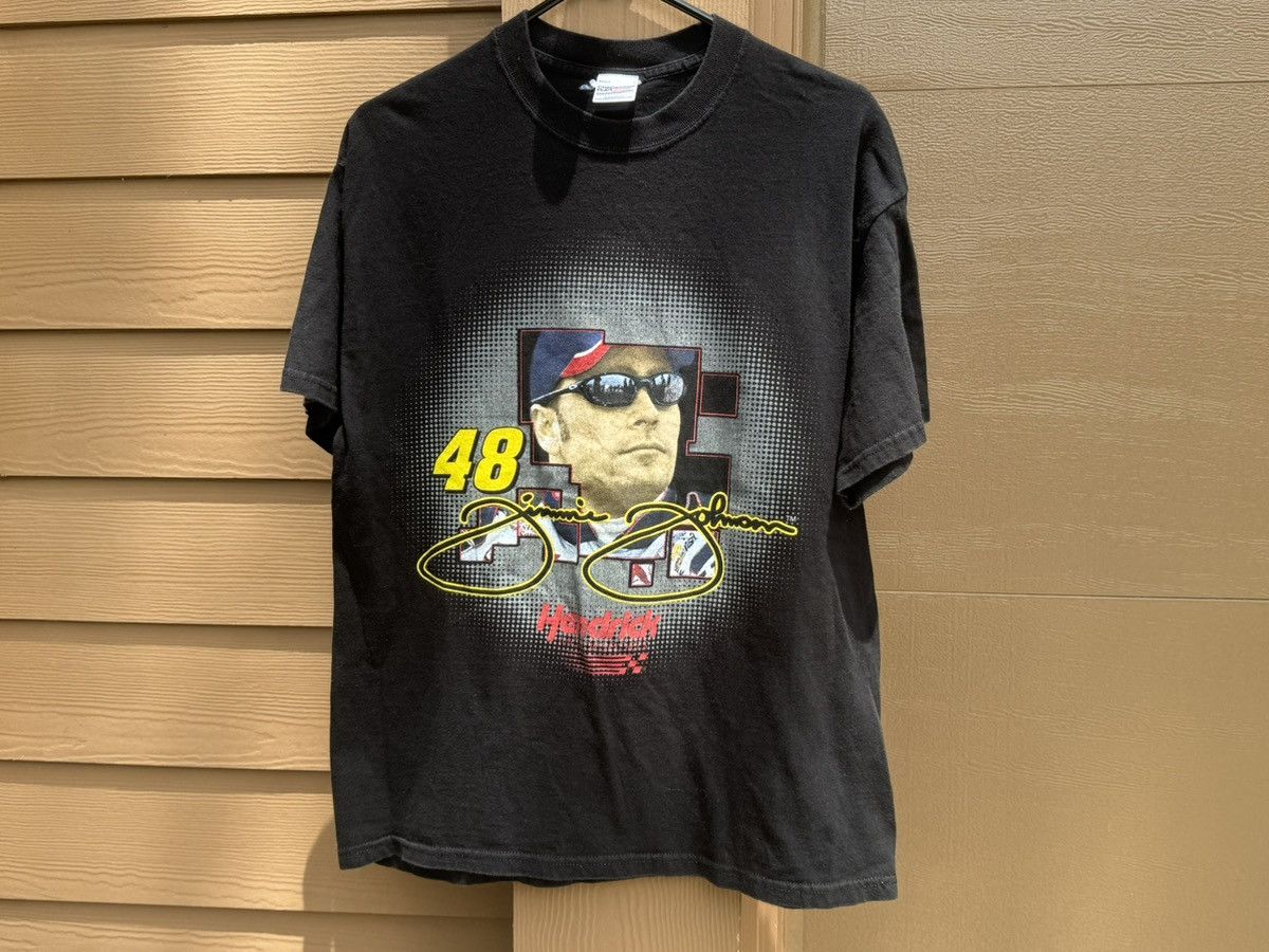 NASCAR × Vintage vintage 2002 Jimmie Johnson NASCAR Checkered Flag L race tee Size US L / EU 52-54 / 3 - 1 Thumbnail